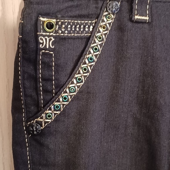 NWOT Miss Me Jeans, Size 27, Black, Bedazzled, 32W x 29L, Skinny, Stretch Denim - Picture 9 of 12
